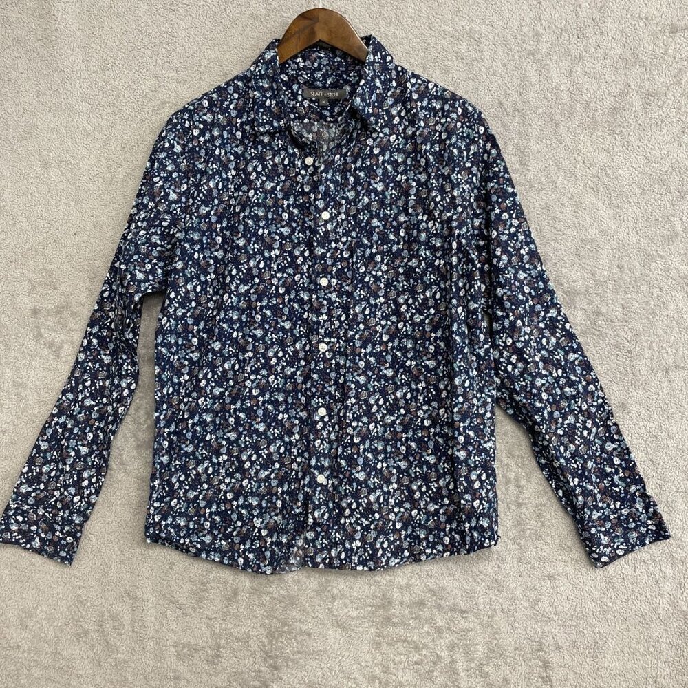 Slate & Stone Mens Floral Long Sleeve Button-Up Shirt
